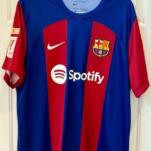 Nike Dri-Fit Barcelona Blue and Red Soccer Jersey